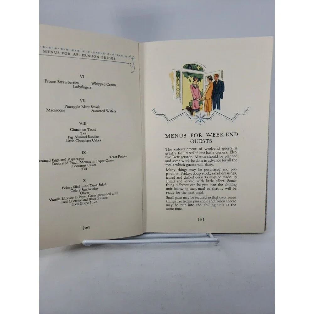 Electric Refrigerator Recipes and Menus Cookbook 1928 General Electric GE